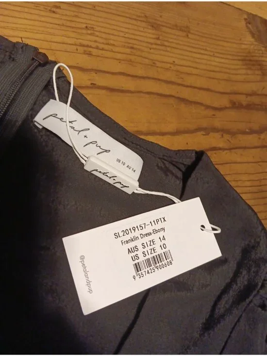 Petal & Pup Franklin Dress Women 10 Ebony Black Puff Shirt Sleeve Whimsigoth NWT - Picture 10 of 10